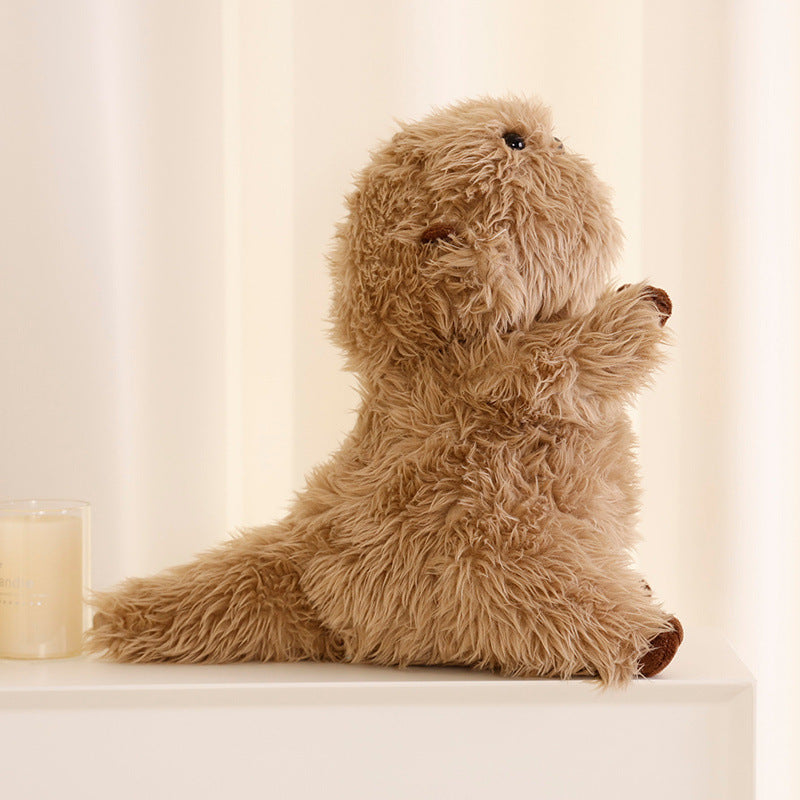 Lindo muñeco de peluche Seel, almohada relajante, muñeco de trapo