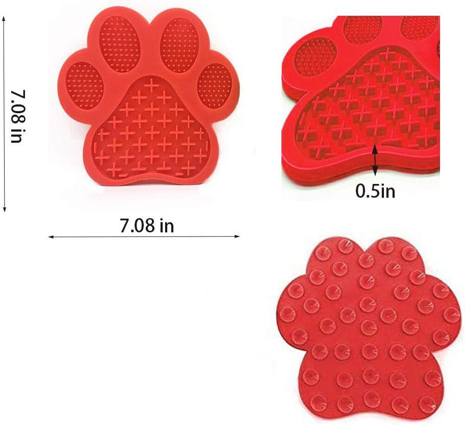 Tapis à lécher pour chien contre l'anxiété, gamelles pour chien à alimentation lente au beurre de cacahuète, tapis à lécher pour chien avec forte aspiration au mur pour le bain, le toilettage et le dressage des animaux de compagnie