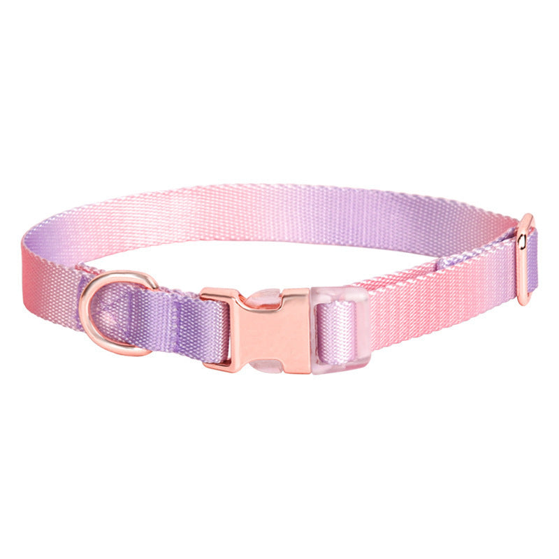 Nylon Dog Collar Adjustable Cat Small Dog Collars Gradient Pet Necklace Fashion Collars Accessories For Small Medium Large Dogs