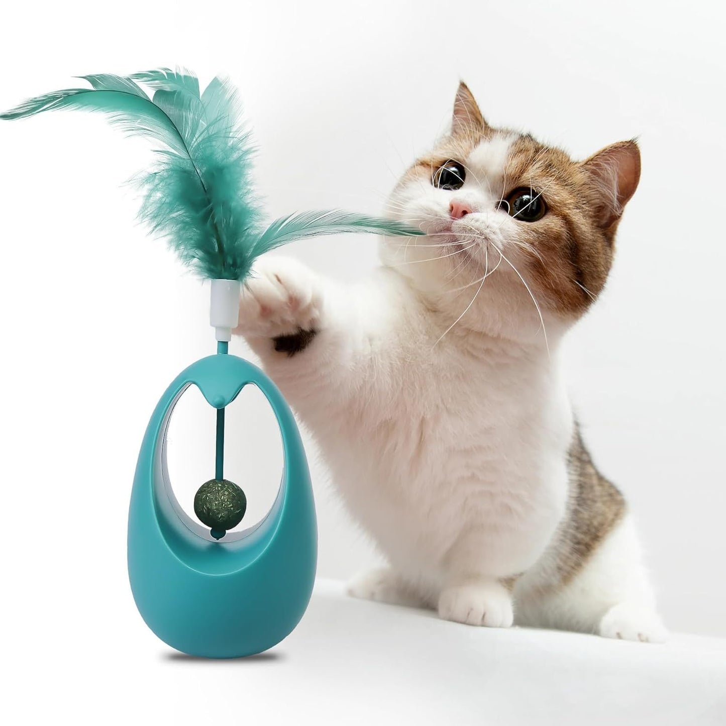 Juguetes de hierba gatera para gatos Juguete para gatos con forma de vaso y bolas de hierba gatera comestibles Juguete interactivo divertido para interiores con plumas Juguete de ejercicio para todas las razas