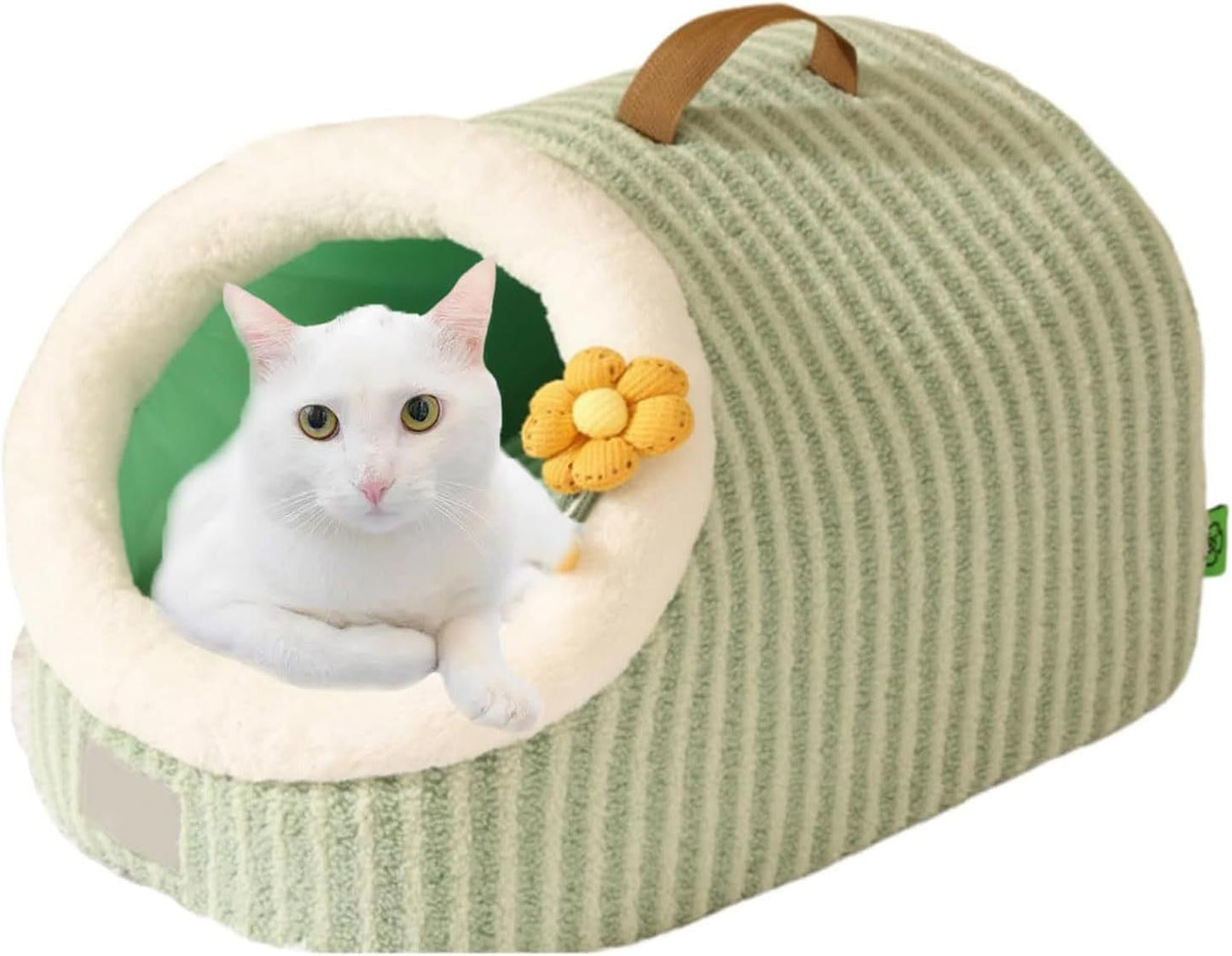 Casa para gatos, camas para gatos para interiores, cama para gatos, cueva con almohada acolchada lavable extraíble, cueva suave y acogedora para gatos