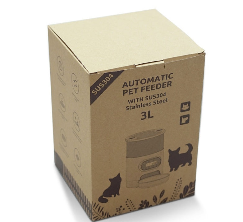 Mangeoire pour animal domestique intelligente, distributeur automatique de nourriture pour chats et chiens, bol en acier inoxydable pour chats et chiens avec enregistrement de l'alimentation