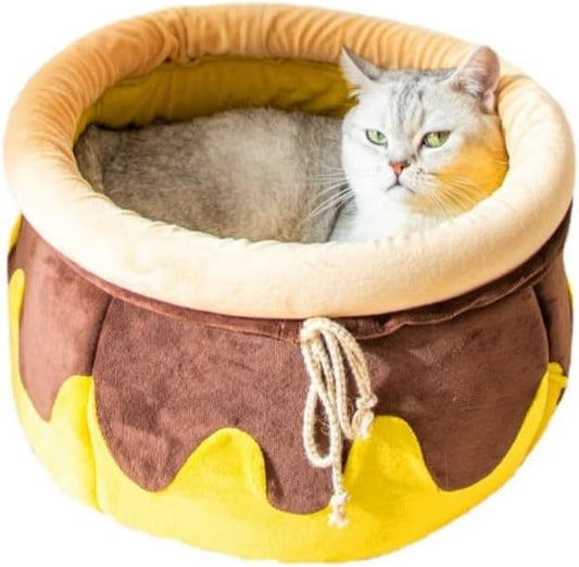 Nido de gato con forma mágica, sofá cama para gatos, bonito y cómodo nido para gatos, cálido, de gran espacio, suave, adecuado para gatos y perros pequeños