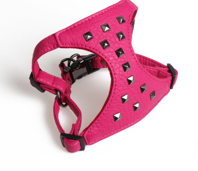 Adjustable Dog Camisole Stylish Studded Leather Leash