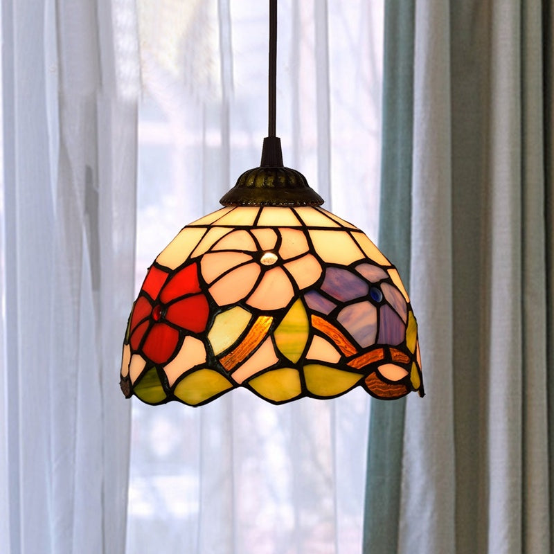 American Style Stained Glass Garden Dining Room Chandelier