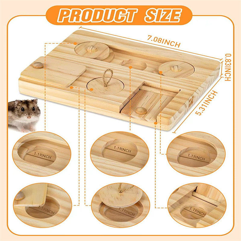 Mangeoire en bois pour hamsters Distributeur de collations pour la maison