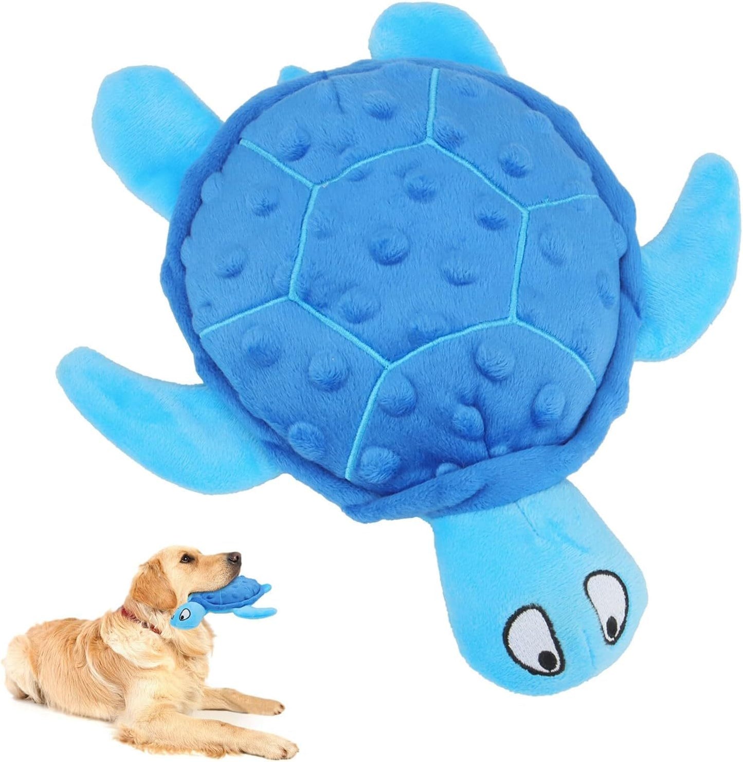 Squeaky Sea Turtle Plush Dog Toy - Durable, No Stuffing, Interactive Chew Toy For Small Dogs - Relieve Anxiety, Teething, And Keep Them Busy For Puppy