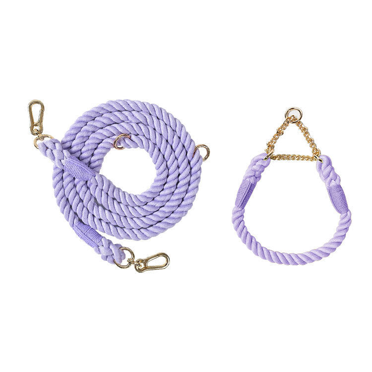 Woven Rainbow Multifunctional Double Head Pet Leash