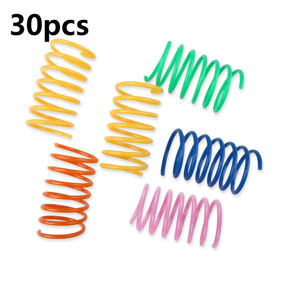 Colorful Plastic Spring Beating Cat Toy Ball Pet Supplies