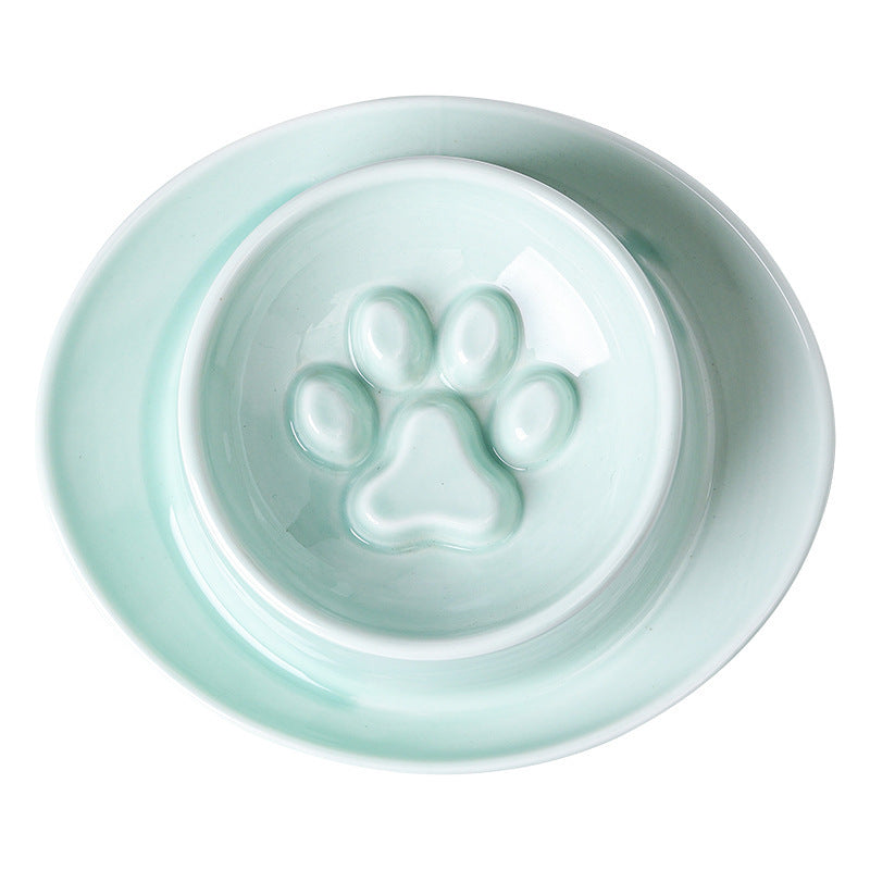 Bassin anti-étouffement Slow Food Gamelle Slow Food Protection du cou pour chat et chien Bassin de nourriture pour chien Bassin de riz pour animaux de compagnie Gamelle pour chat en céramique antidétonante 