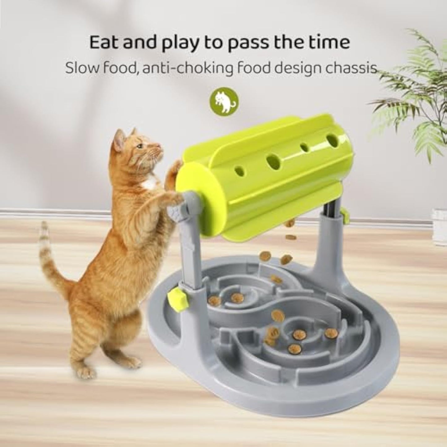 Interactive Dog Cat Food Puzzle Toy Slow Feeder Pet Bowl Treat Boredom Dispensing Slow Feeder Anxiety IQ Training In Smart Feeding And Adjustable Height For Small Medium Dogs