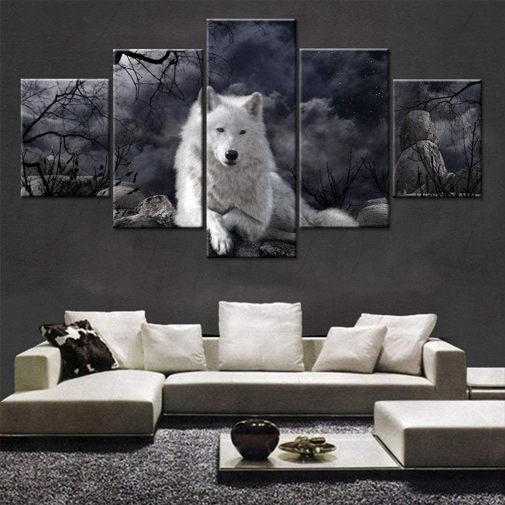 5 panneaux Animal loup mur Art toile peinture affiche décor à la maison