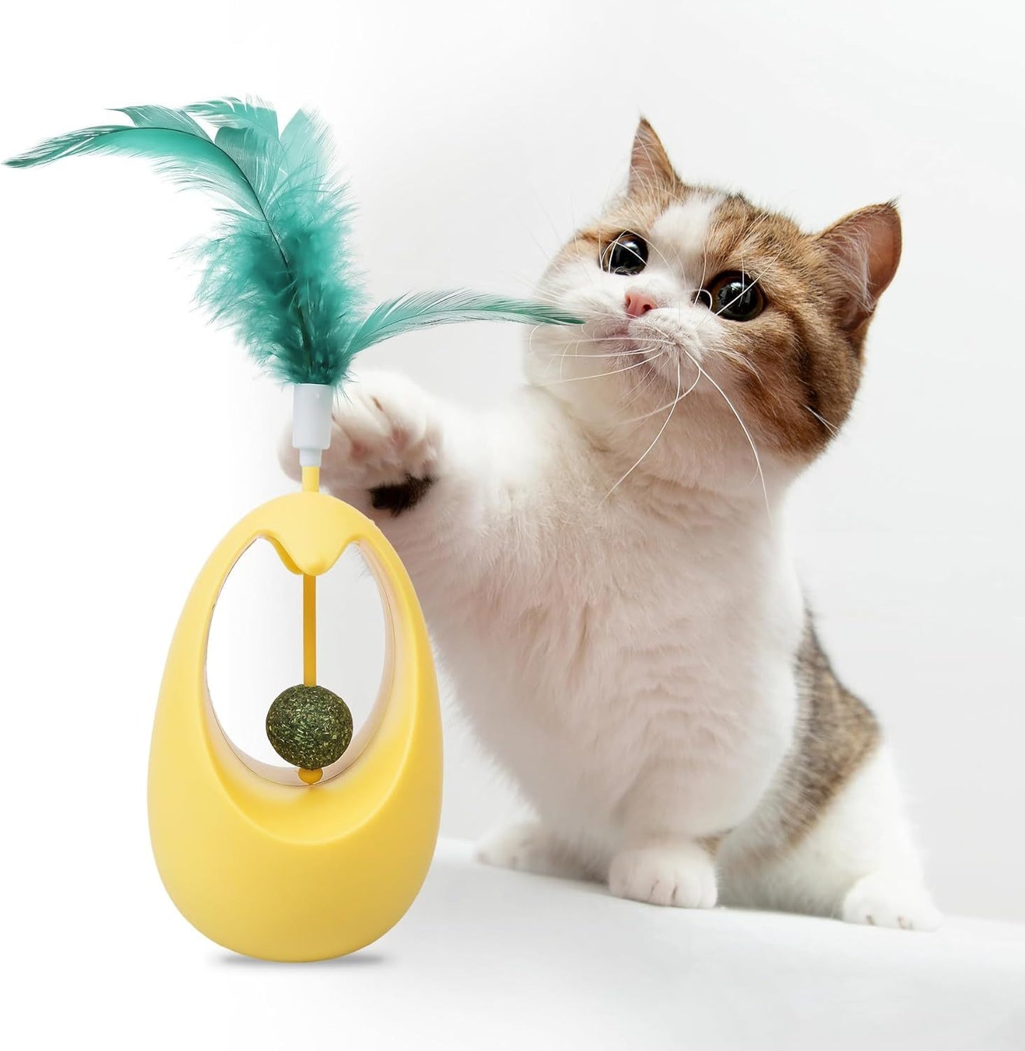 Juguetes de hierba gatera para gatos Juguete para gatos con forma de vaso y bolas de hierba gatera comestibles Juguete interactivo divertido para interiores con plumas Juguete de ejercicio para todas las razas