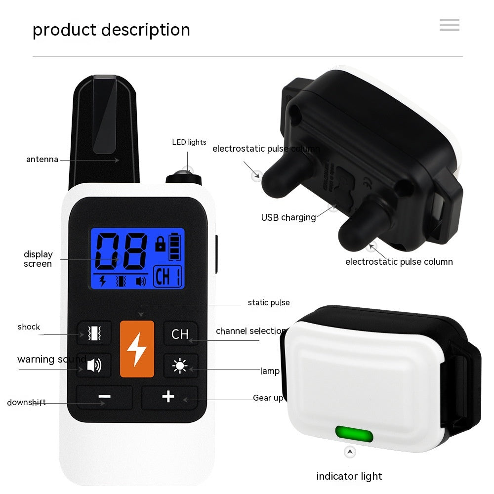 800 M Multifunctional Remote Control Electric Shock Collar LED Digital Display Charging Waterproof Training Device