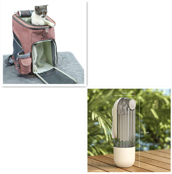 2 en 1 tasse d'eau pour animaux de compagnie conception de Segment chien vert marche tasse à boire Portable fournitures d'alimentation pour chien fournitures pour animaux de compagnie mangeoire à eau pour chien produits pour animaux de compagnie