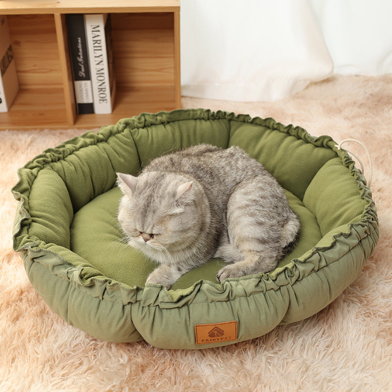 Camas para gatos de interior Lindas camas para gatos con diseño versátil de doble uso, cama reversible con forma de donut para cachorros y gatitos 