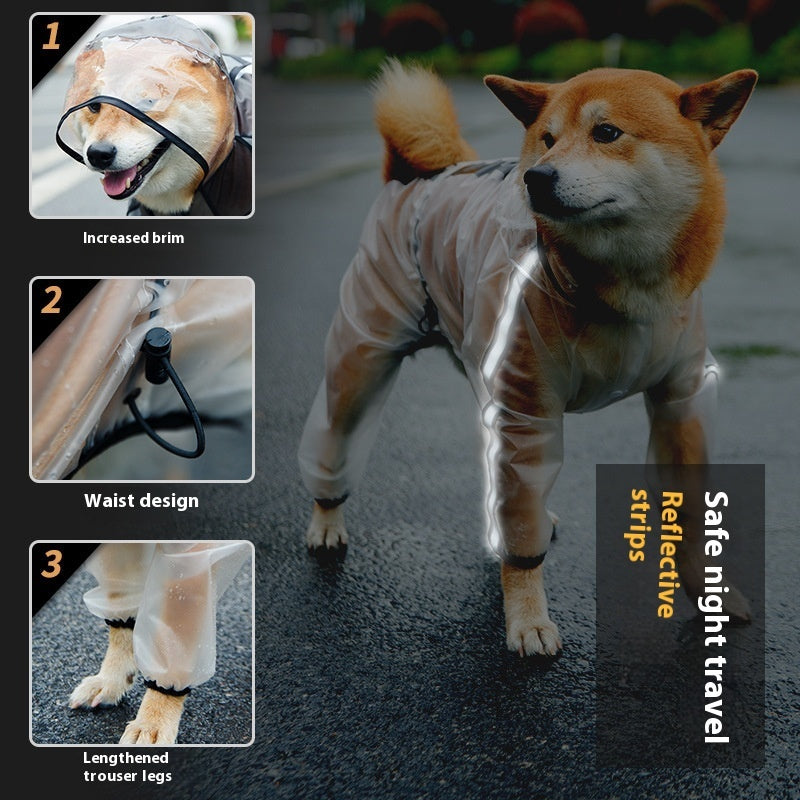 Chubasquero para perros mejorado, impermeable de cuatro patas, todo incluido