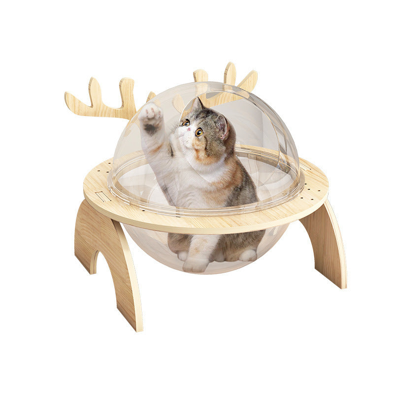 Nid pour chat Antlers Four Seasons Universal Pet Supplies Chanfer Space Capsule Lit pour chat en bois massif