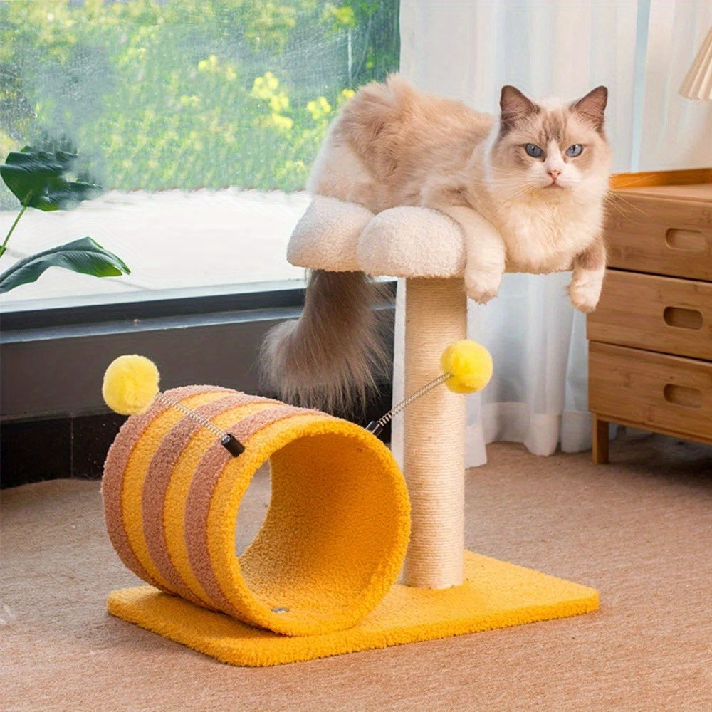 Bee Cat Climbing Frame Sisal Cat Scratching Board No Debris Or Occupation Of Cat Scratching Post Cat Supplies  Cute Cat Tree Cat Scratching Post With Tunnel