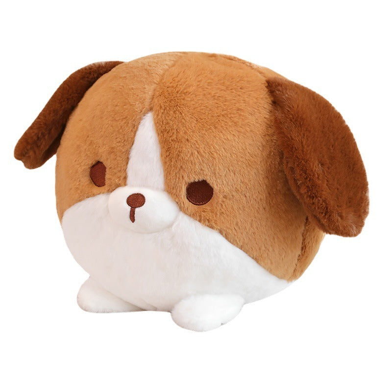 Lovely Soft Cute Round Roll Puppy Plush Toy Pillow