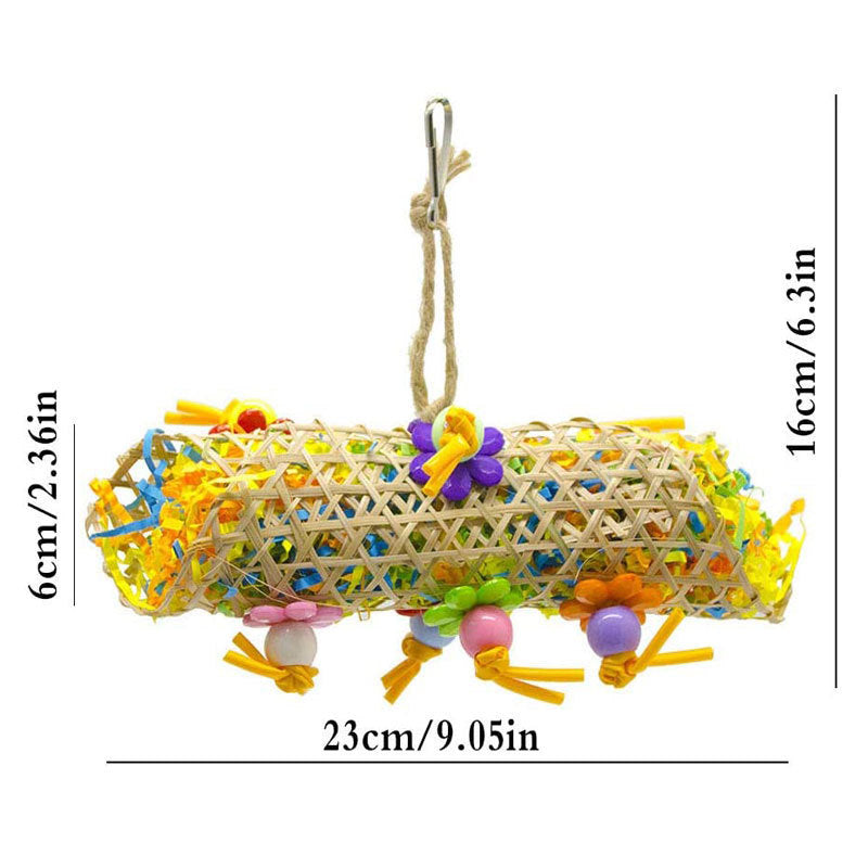 Jouet pour oiseau, 3 pièces, fournitures pour ronger les perroquets, ustensiles, boule de rotin brossé, jouets en bois d'herbe