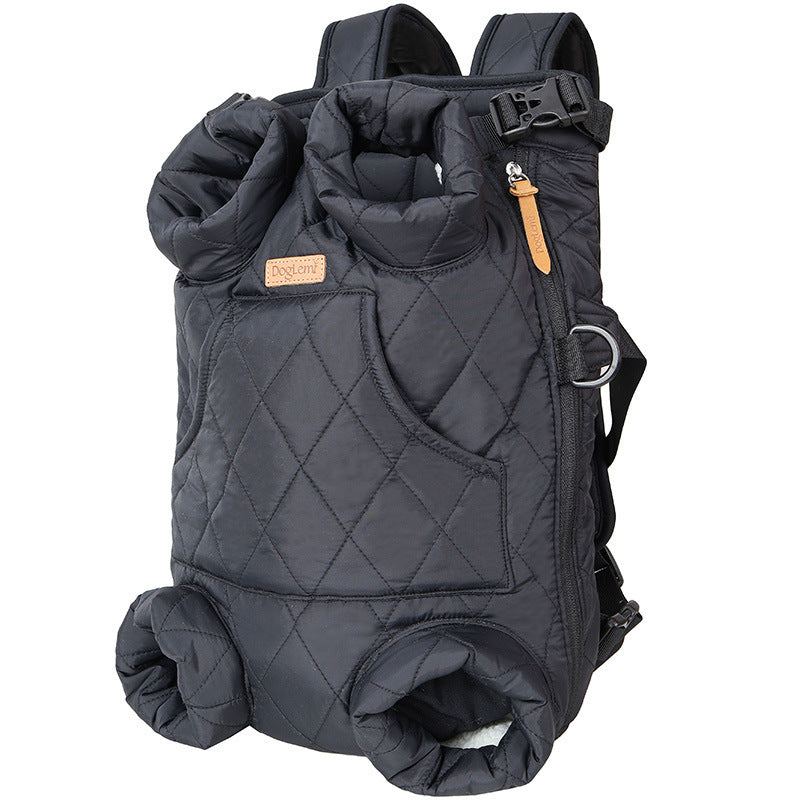 Winter Thickened Pet Outing Portable Strap Chest Backpack