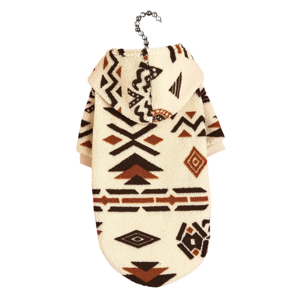 Totem Print Plush Warm Pet Hooded Sweater