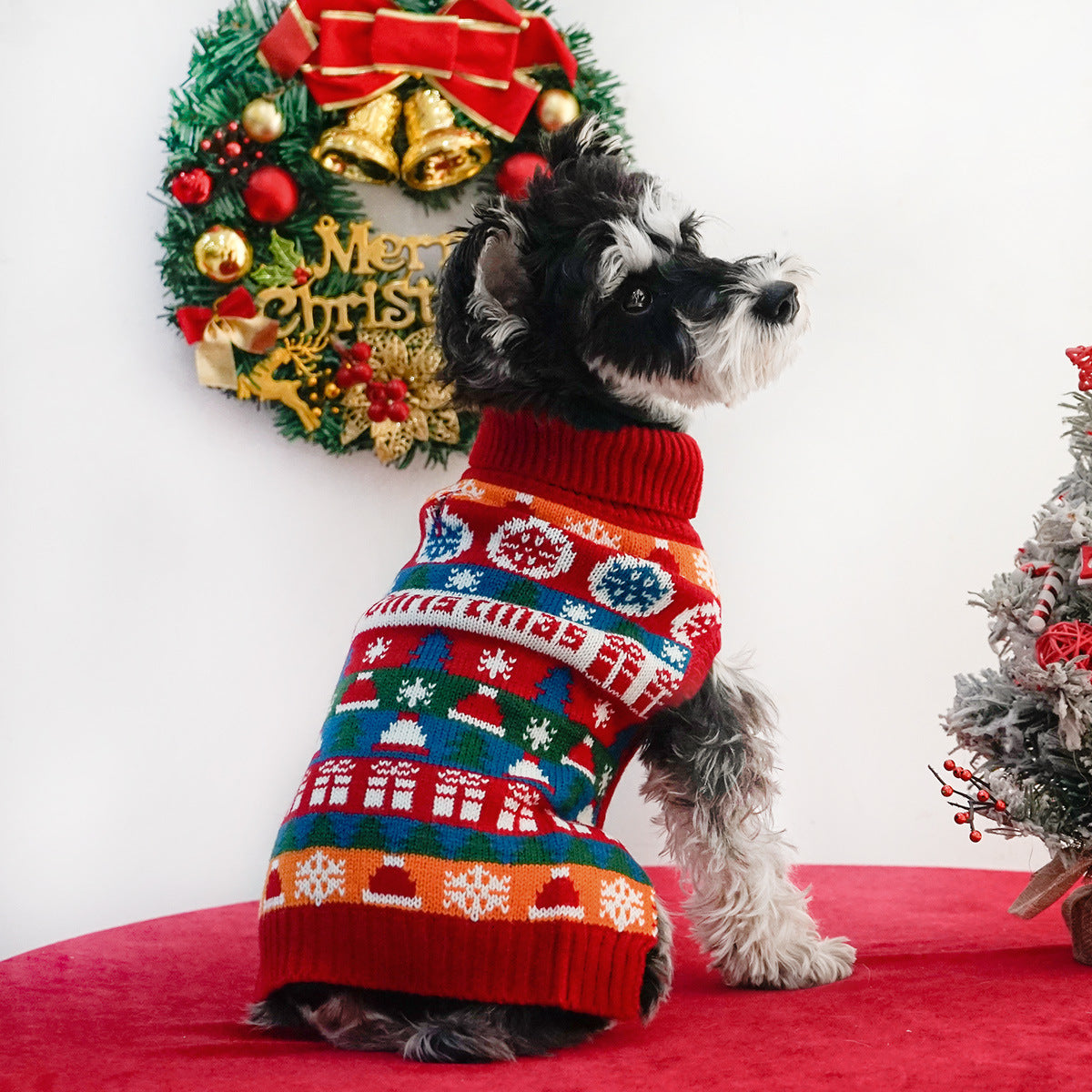 Autumn And Winter Christmas Sweater Turtleneck 2-leg Clothes Dog Clothes