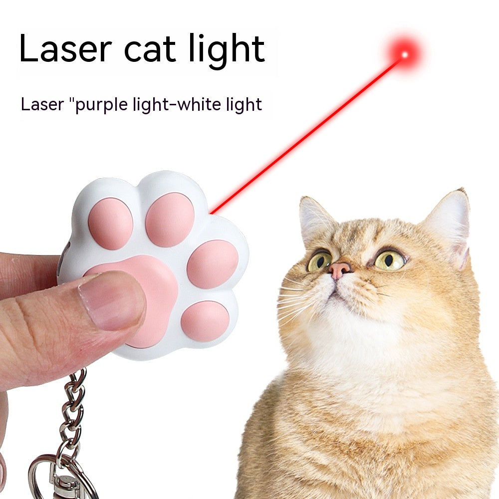 USB Charging Three Functions Cat's Paw Footprints Cute Cartoon Infrared Laser Pen Head Laser Toys