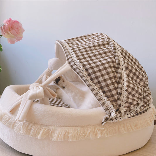 Pet Cradle Four Seasons Kennel Lattice Cat Bed