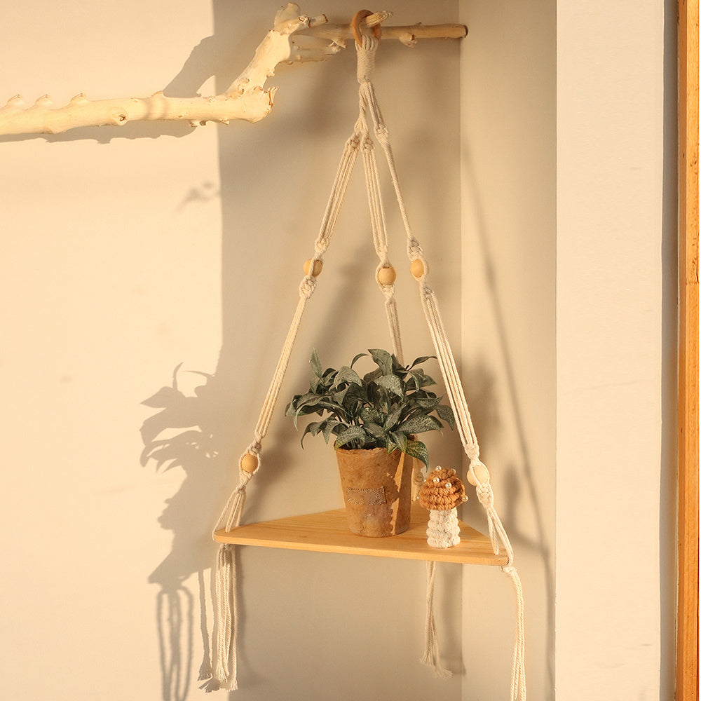 Estantes De Macramé Para Planta De Dormitorio Decoración Del Hogar Boho Chr