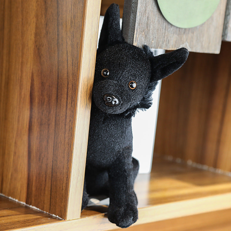 Muñeco de peluche creativo de perrito negro