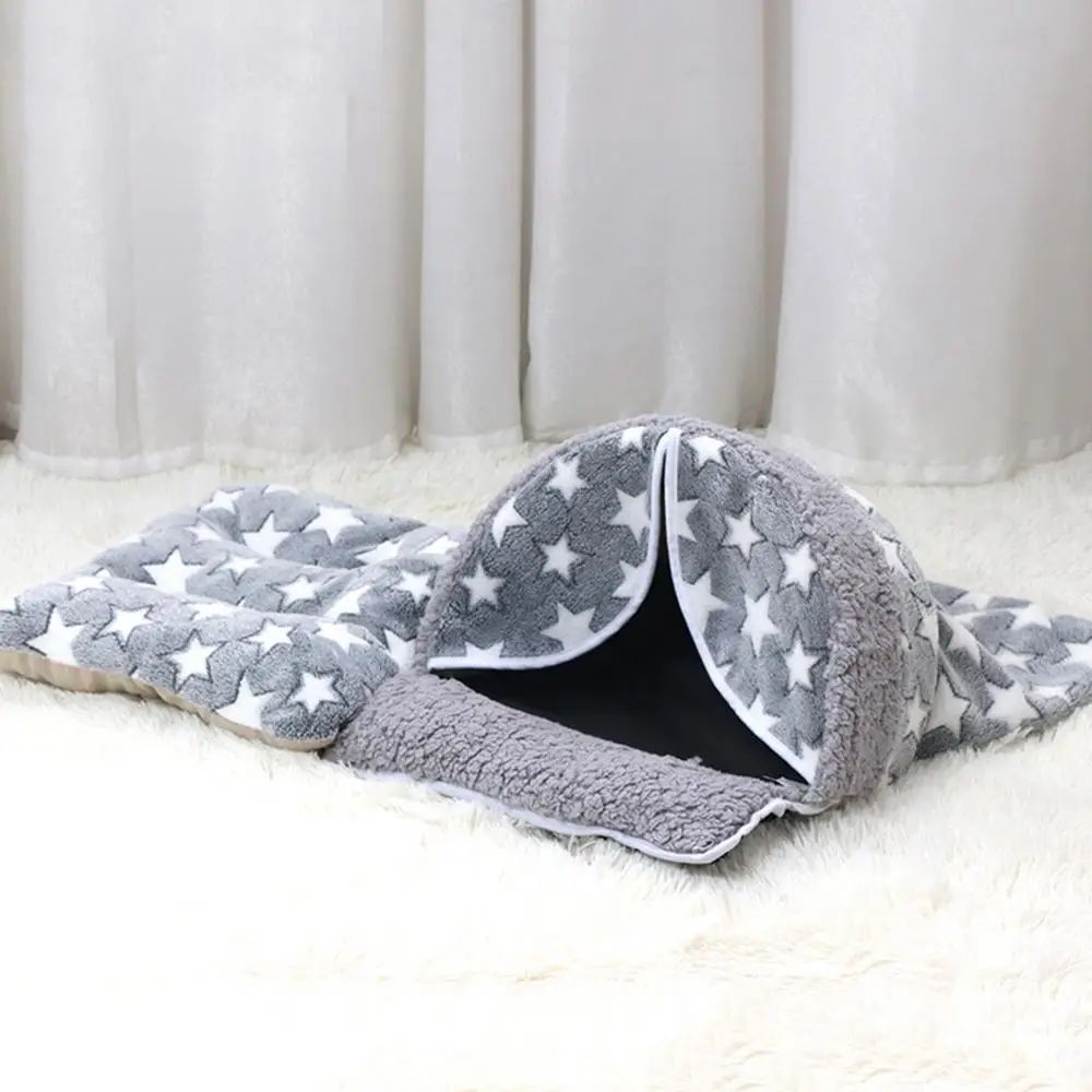 Cat Winter Sleeping Bag Cozy Arch-Shaped Burrowing Cat Bed Snuggle Sack  Washable Cat Tent Covered Cat Bed Enclosed For