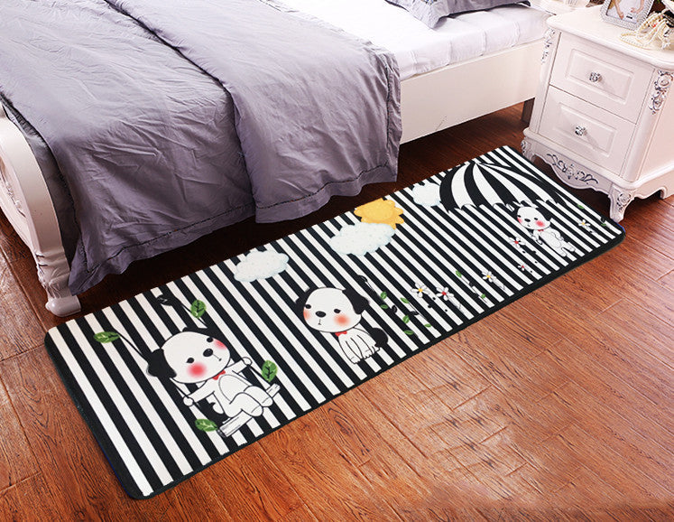 Cute Cat Kitchen Rectangular Rug Anti-slip Bedroom Bedside Bed Front Mat Pattern Ultra-thin