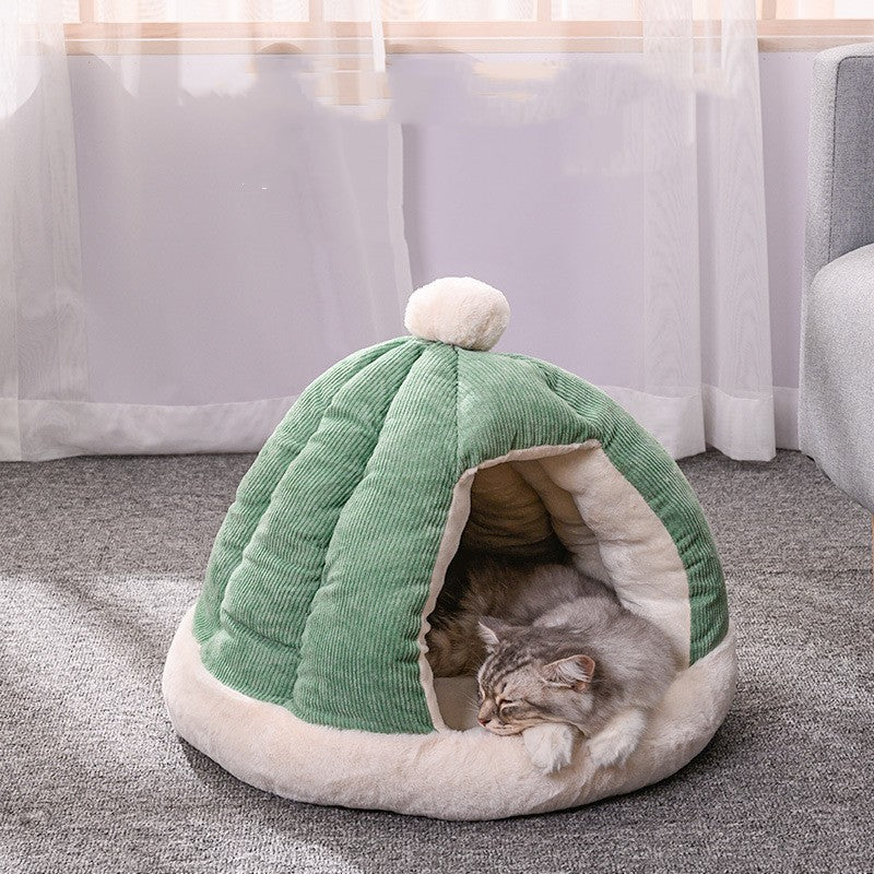 Half Enclosed Kennel Dog Bed Enclosed Kitty Kennel