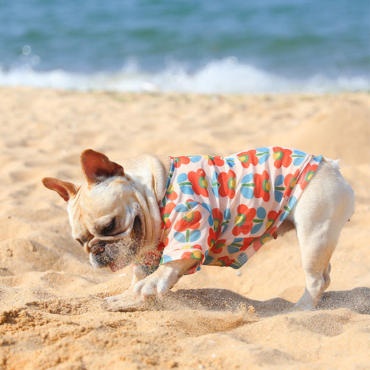 Ropa de protección solar para mascotas de malla de verano