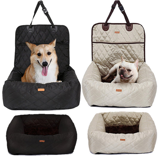 2 en 1 porte-chien pliant coussin de siège de voiture épaissi multi-usages lit pour animaux de compagnie chien matelas de voiture fournitures pour animaux de compagnie