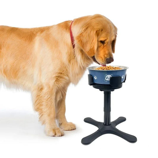 Soporte para cuencos de comida para perros elevados y ajustables, con estabilidad antideslizante, soporte para cuencos para mascotas de tamaño mediano y grande, cuenco para comida y agua para mascotas