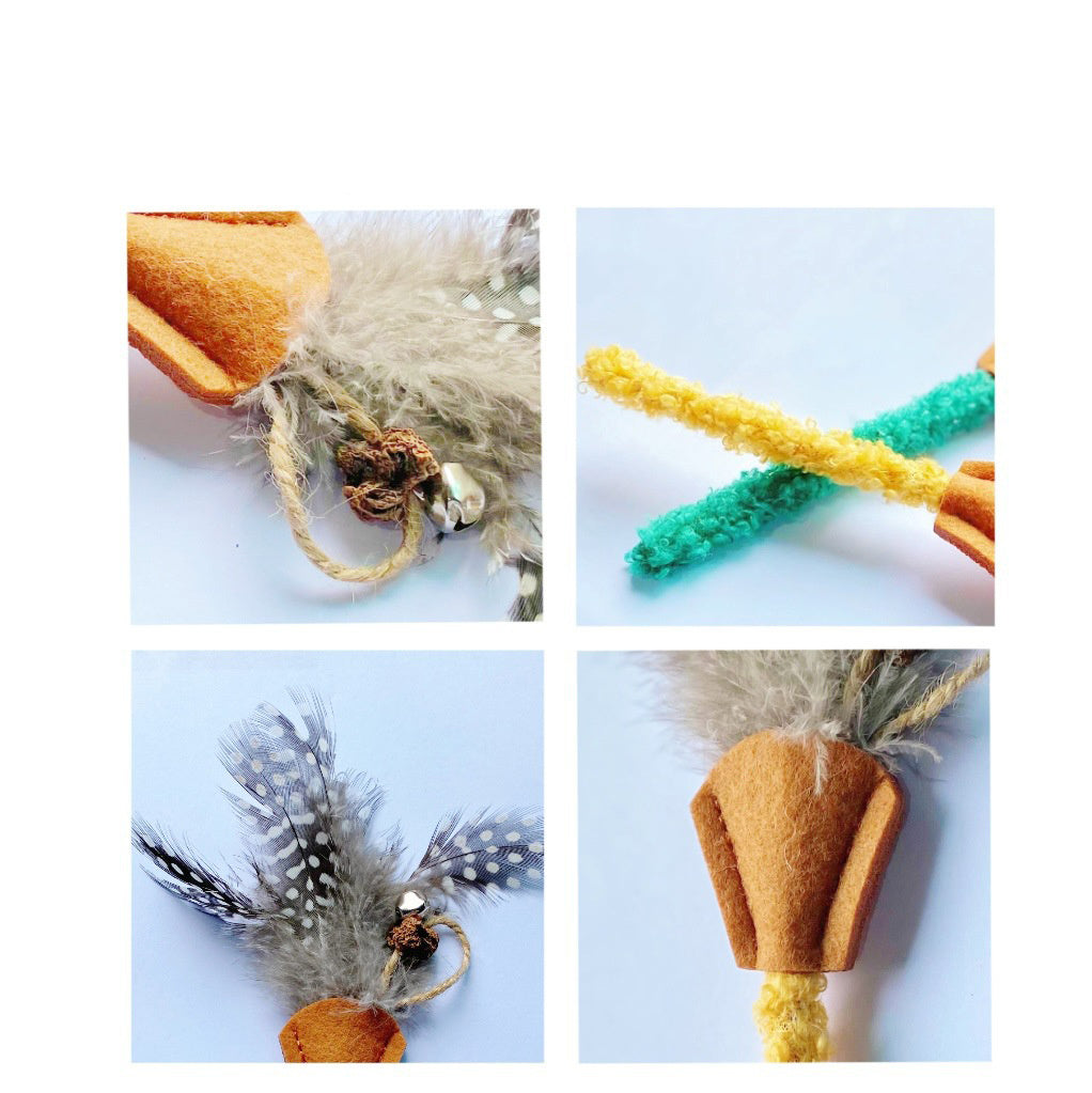 Polygonum Wood Feather Stick For Cat Pet Toy Molar Stick For Gall Fruit Polygonum Wood