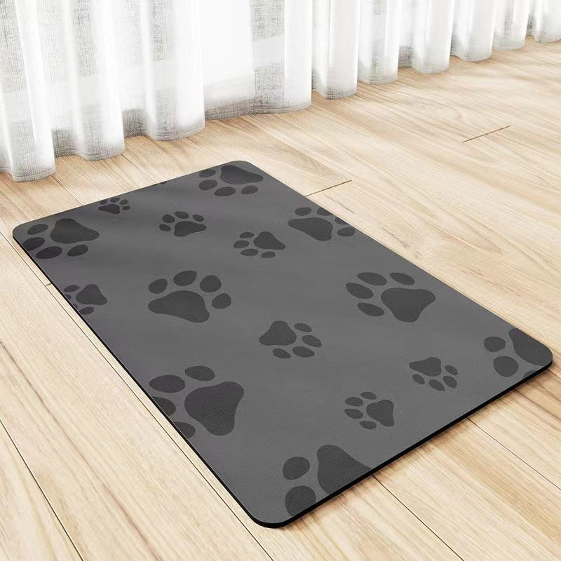 Alfombrilla para suelo con diatomeas para mascotas, para perros y gatos, a prueba de derrames, impermeable, de secado rápido