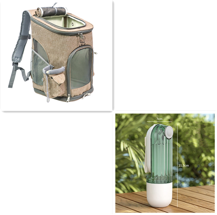 2 en 1 tasse d'eau pour animaux de compagnie conception de Segment chien vert marche tasse à boire Portable fournitures d'alimentation pour chien fournitures pour animaux de compagnie mangeoire à eau pour chien produits pour animaux de compagnie