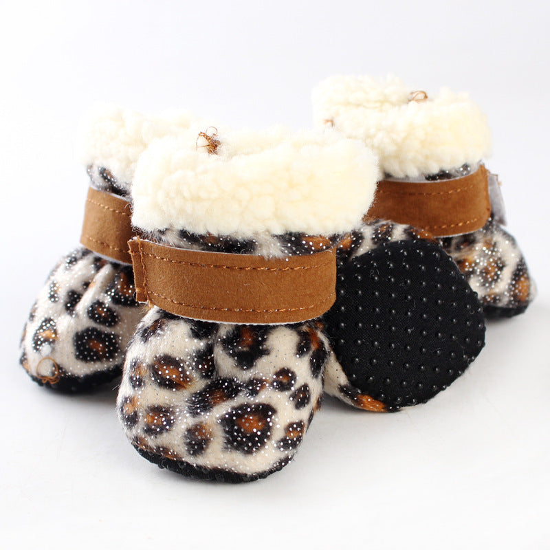 Zapatos cálidos impermeables simples para perros de moda