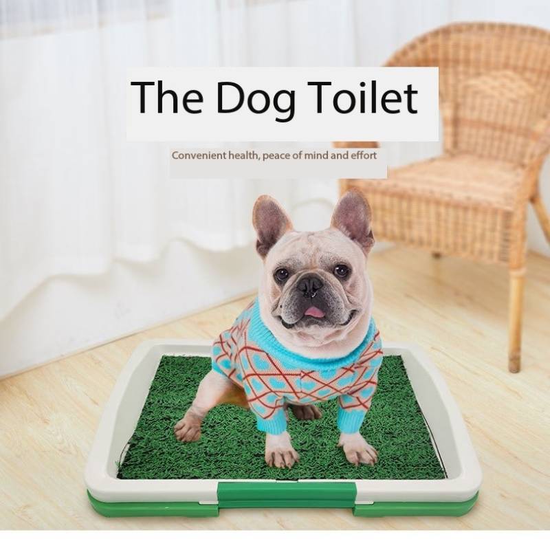 Toilettes pour chien en gazon synthétique pour chiots et chiots, plateau d'entraînement d'intérieur, toilettes pour animaux de compagnie à trois couches 