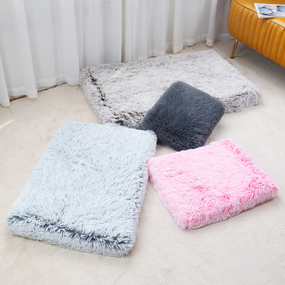 Long Pile Square Pet Mat Cat House For Dogs Bed For Dogs Mat Detachable Non-slip Bottom Deep Sleep Sofa Winter Warm Beds Cats