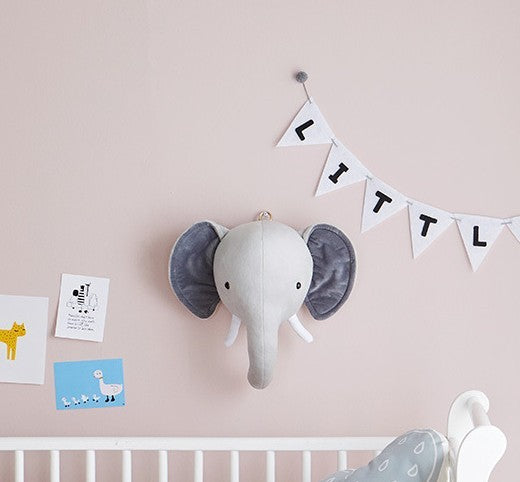 Decoración de pared con cabeza de Animal, colgante suave, adornos creativos para habitación de niños