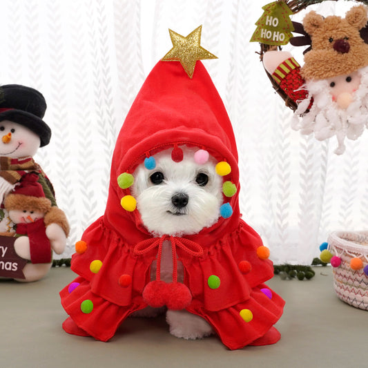 Vêtements de noël pour animaux de compagnie, Cape et châle bicolores, Costume pour chien, automne et hiver