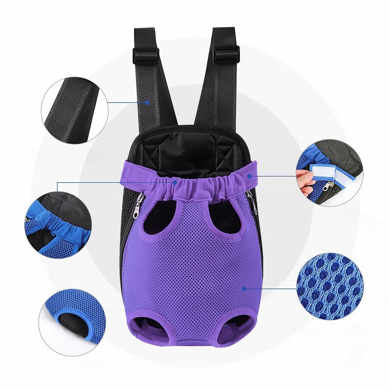 Sac à dos de transport pour chien de compagnie pour petits chiens, sac portable et respirant pour chien, porte-chien réglable pour randonnée, camping, voyage