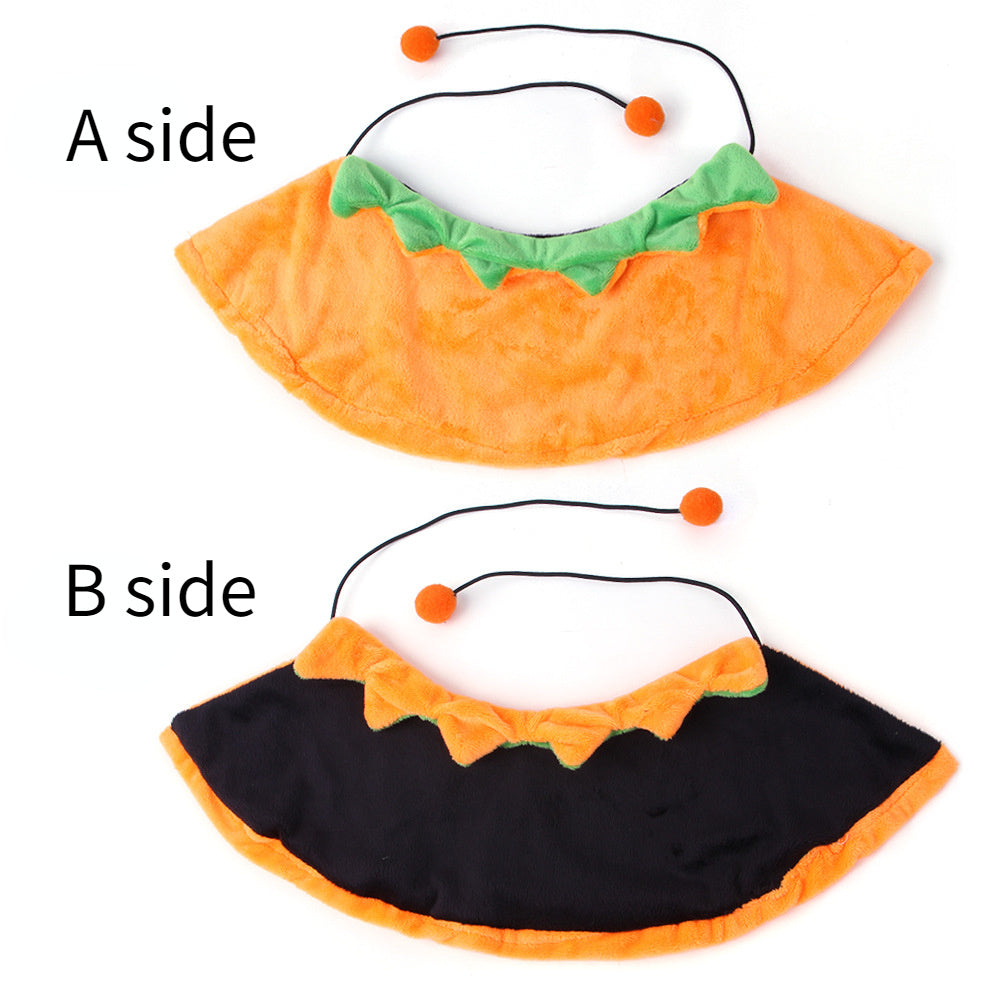 Double-sided Pet Cloak Dog Halloween Pumpkin Two-sided Dog Cloak Cape Cat Cute Halloween Ornaments Dog Costume