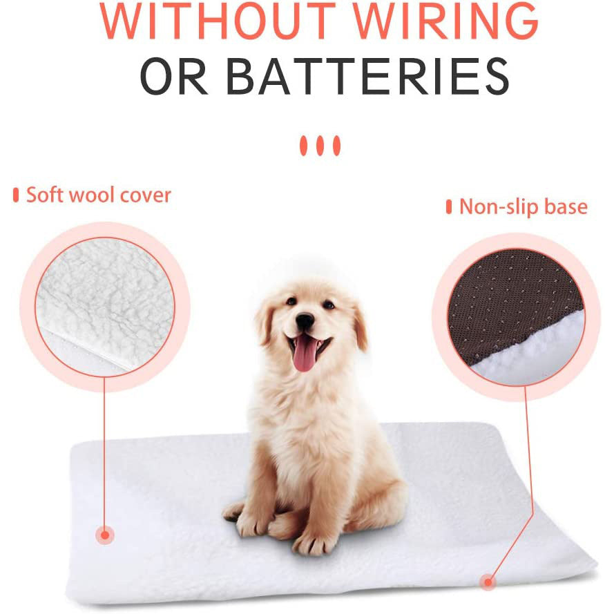 Cama para perros, cojín para mascotas, manta autocalentable para perros y gatos, para horno microondas, cálida perrera de vellón bereber