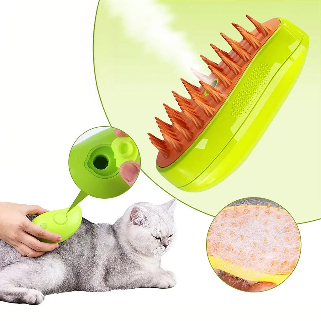 Steam Strip Brush Pet Usb Rechargeable Dog Cat